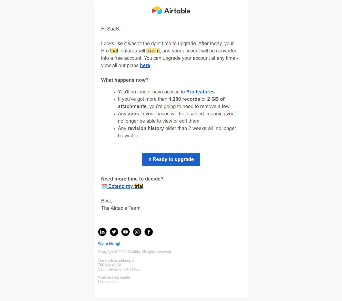 Airtable Trial Expiration