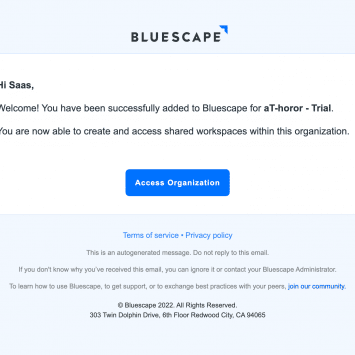 Bluescape Welcome Email