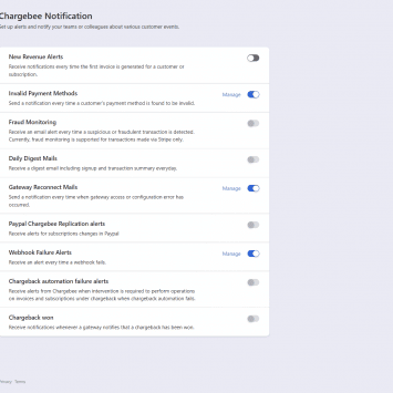 Chargebee Notifications