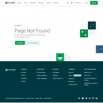 CircleCI 404 Page Not Found