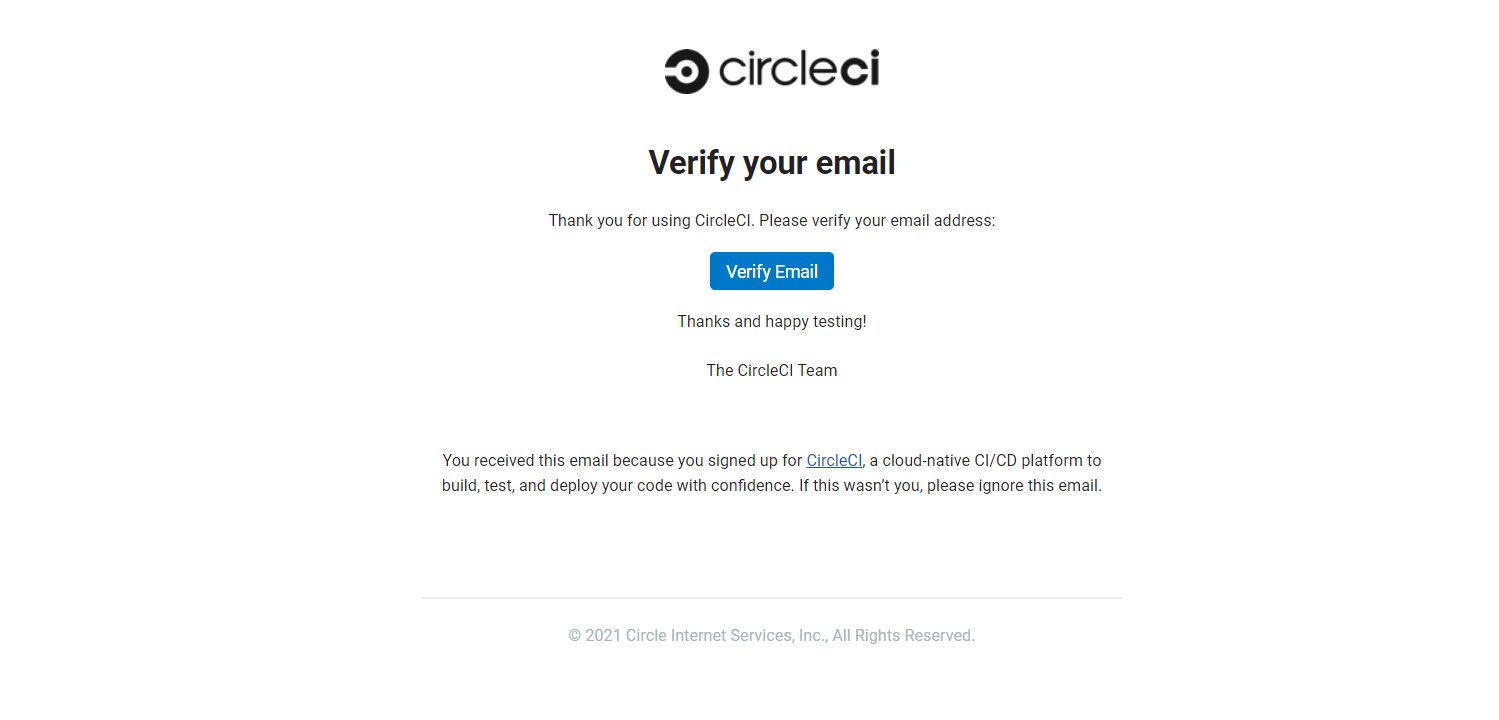 CircleCI Account Activation