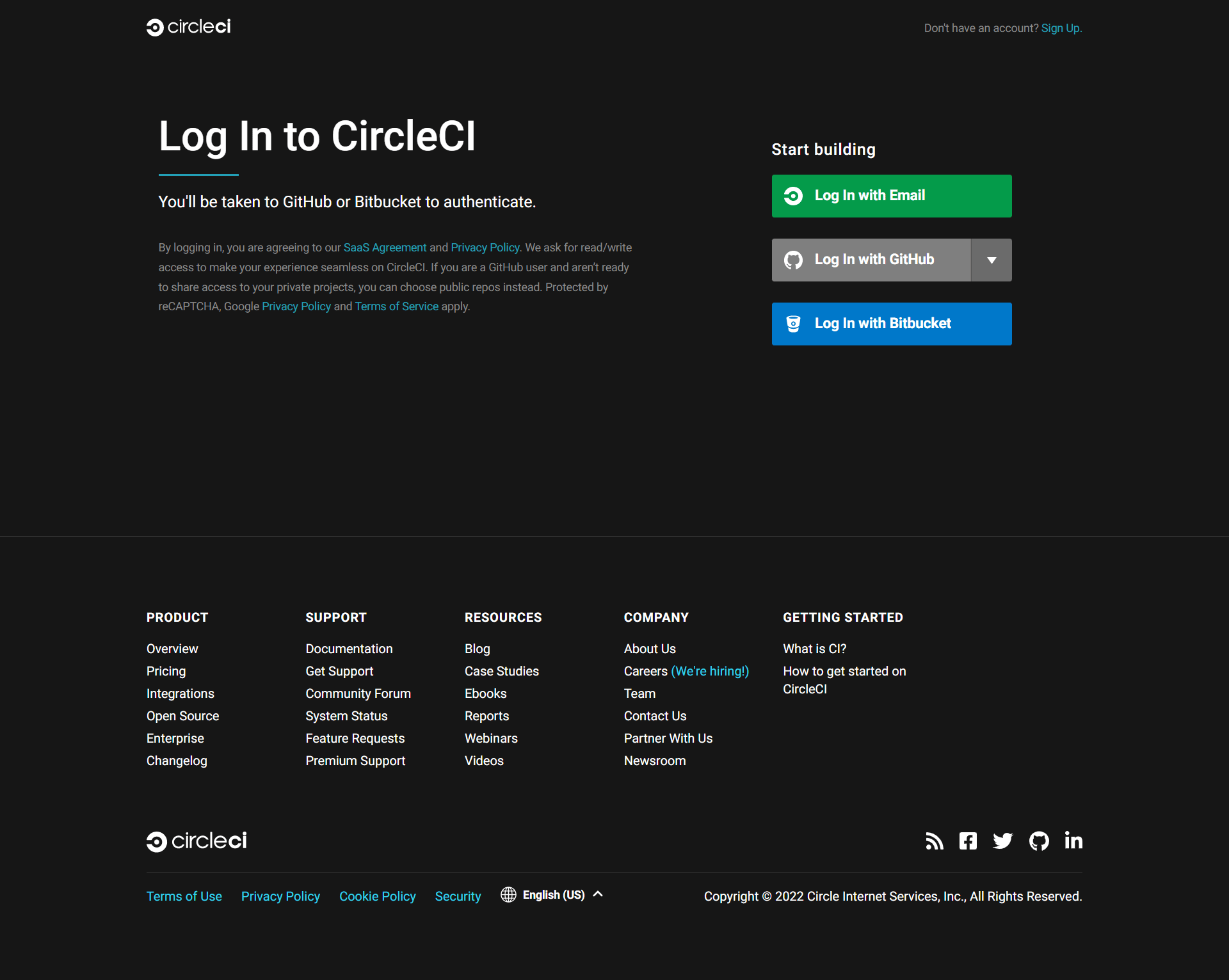 CircleCI Login