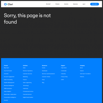 Clari 404 Page Not Found