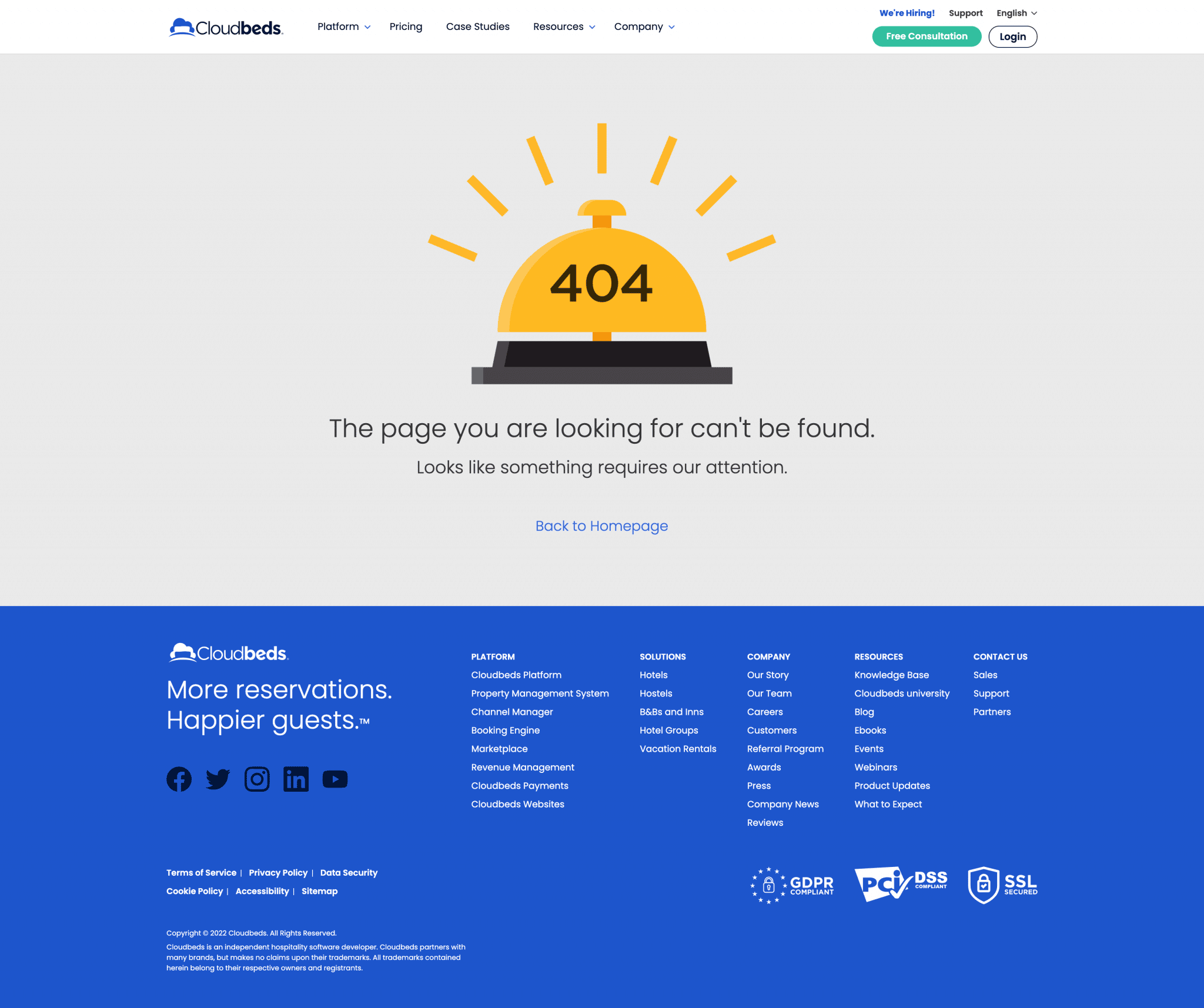 Cloudbeds 404 Page Not Found