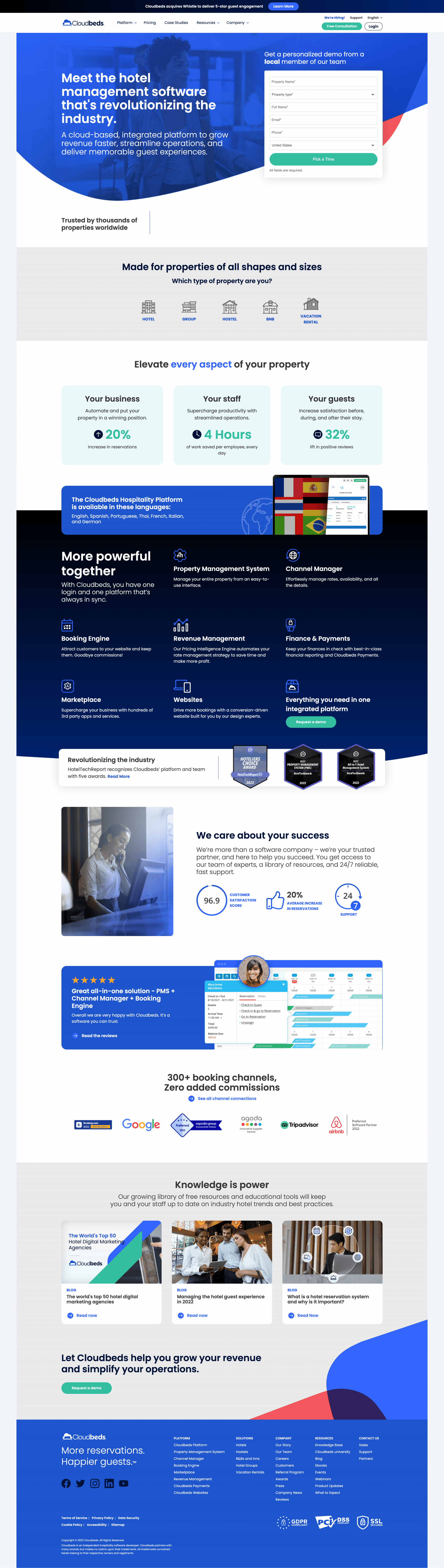 Cloudbeds Homepage