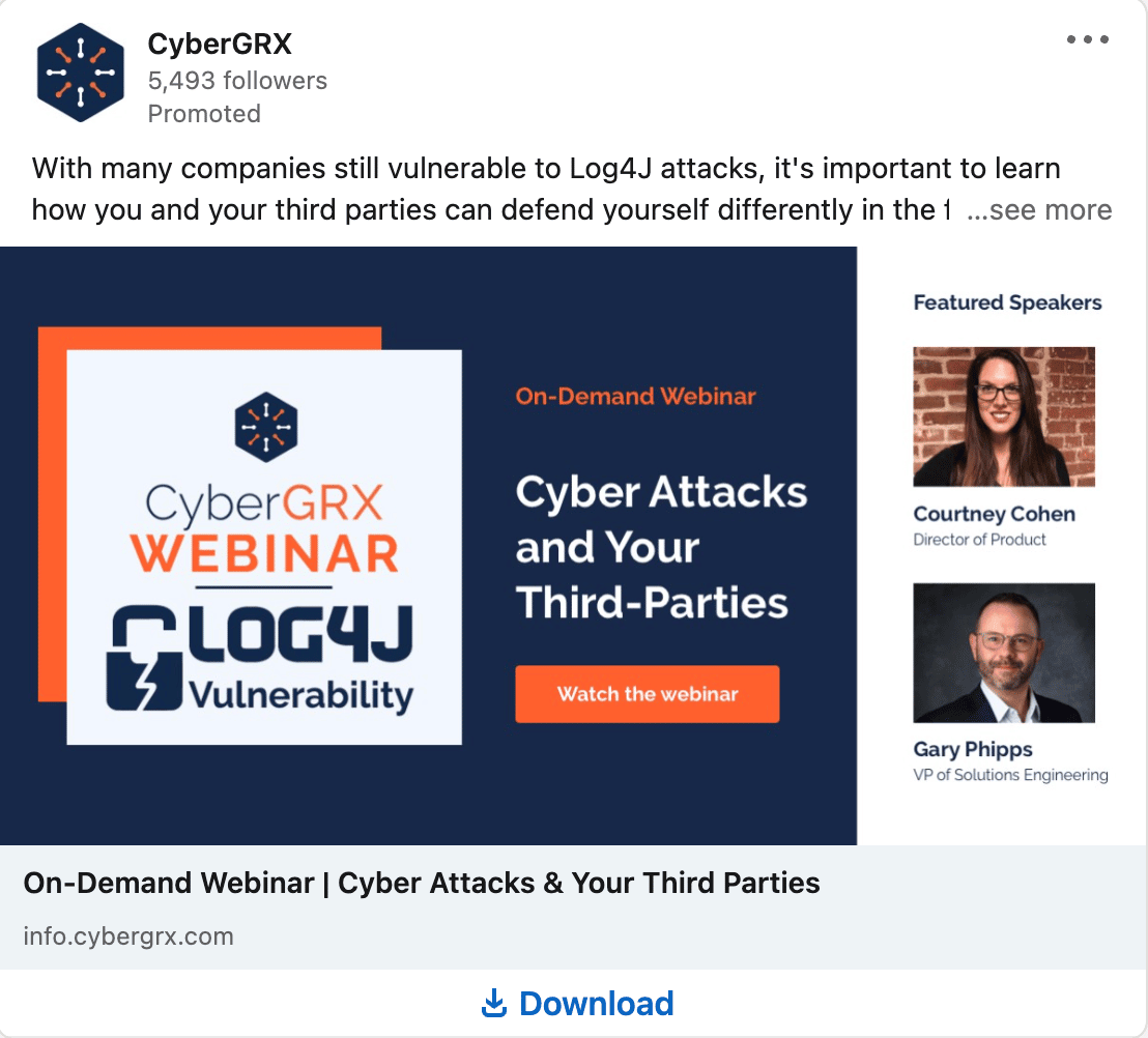 CyberGRX LinkedIn Ads 2