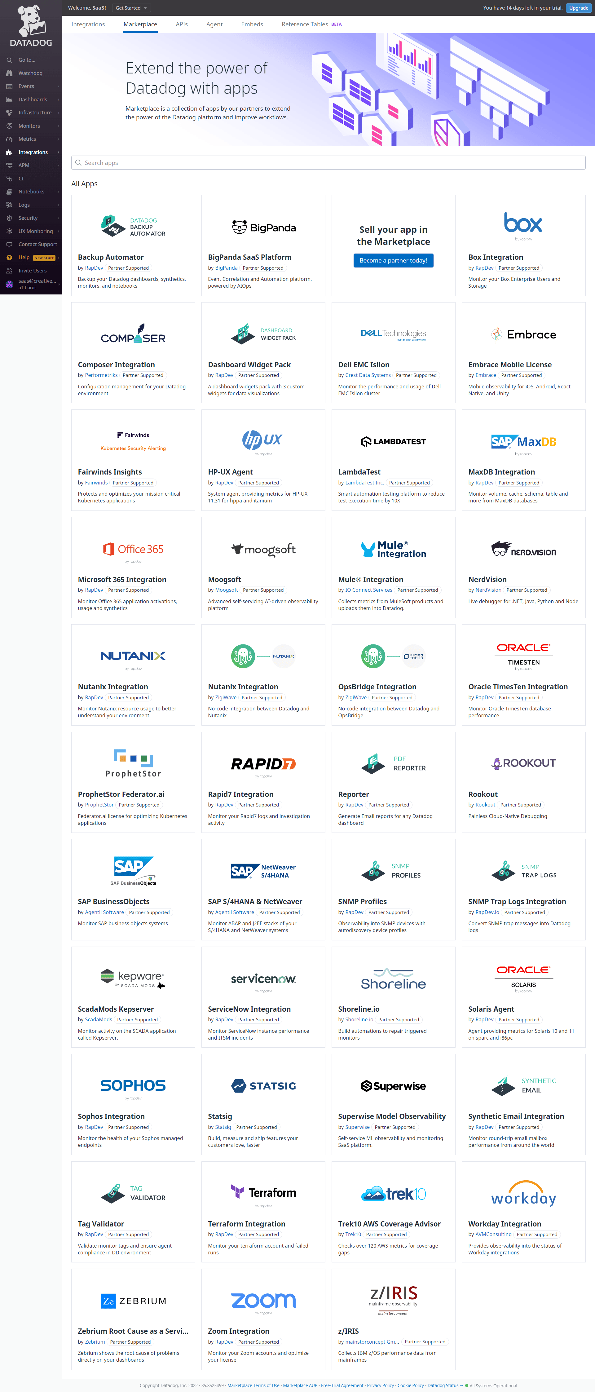 Datadog Third-Party Connection