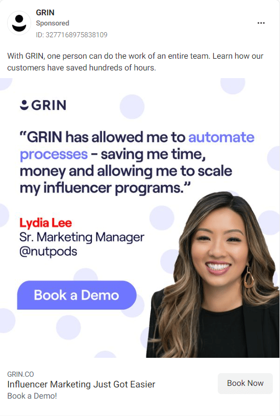 GRIN Facebook Ads 2