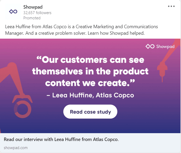 Showpad LinkedIn Ads 1