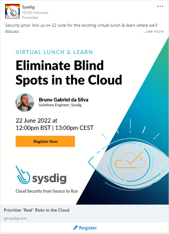 Sysdig LinkedIn Ads 2