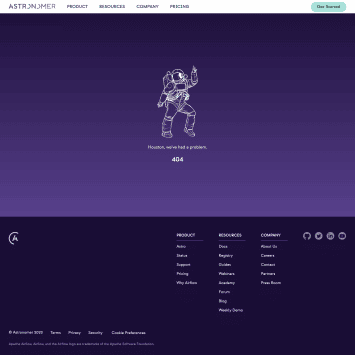 Astronomer 404 Page Not Found