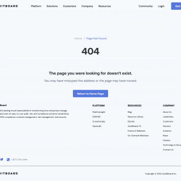 AuditBoard 404 Page Not Found