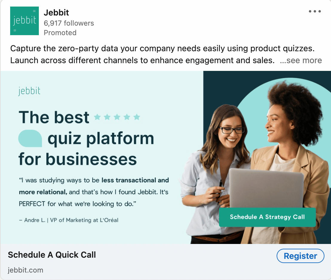 Jebbit LinkedIn Ads 3