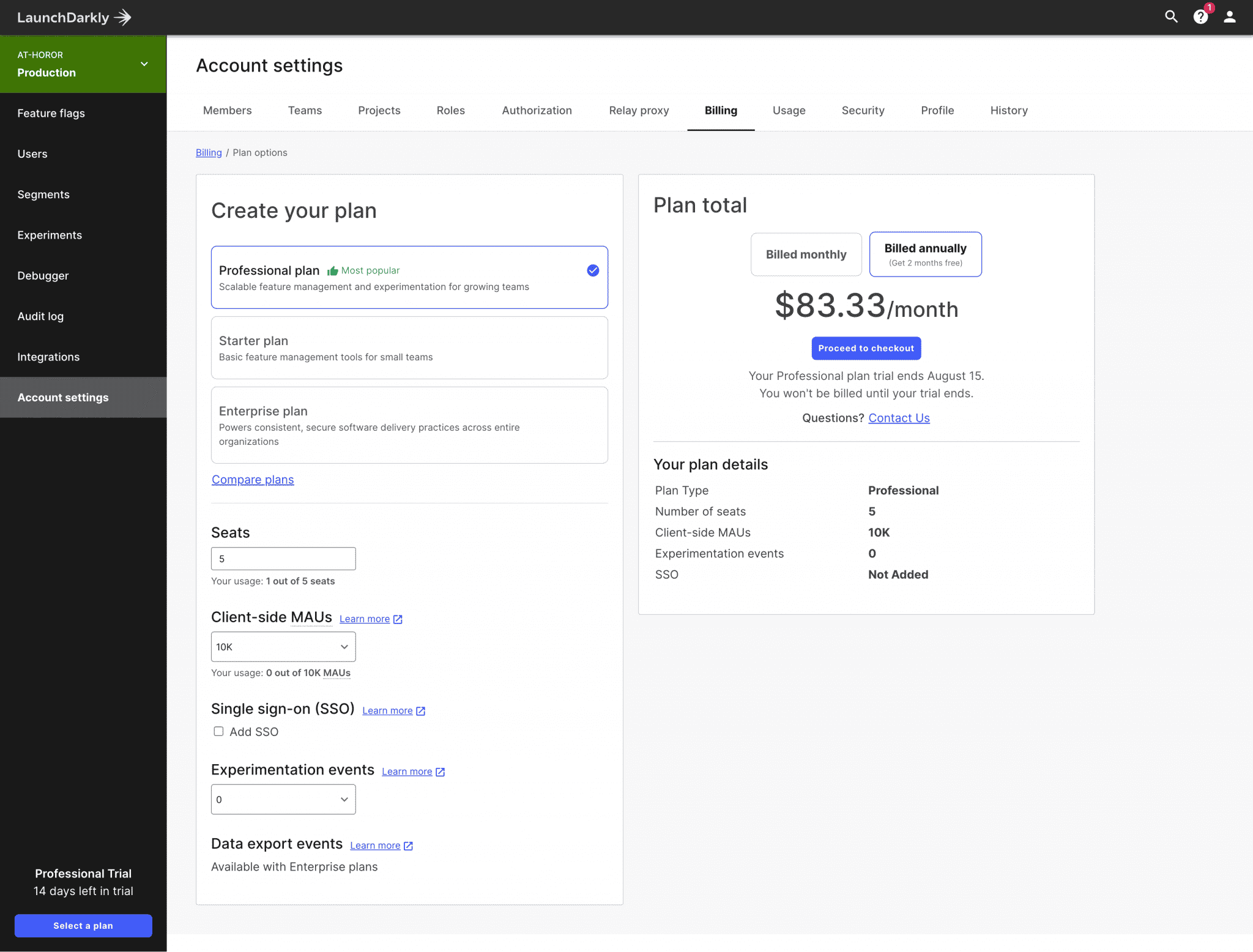 LaunchDarkly Billing