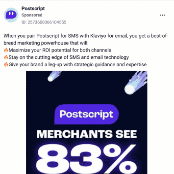 Postscript Facebook Ads 1