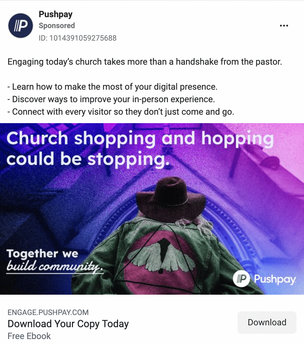 Pushpay Facebook Ads 2
