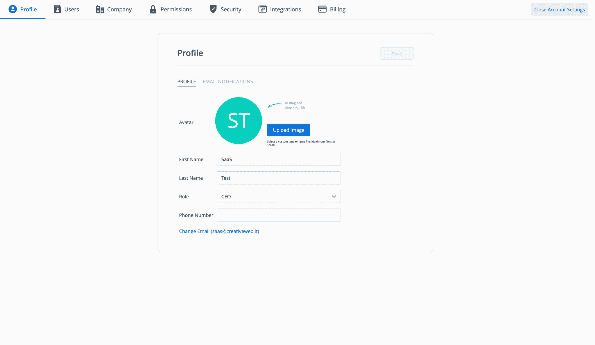 Roadmunk User Profile