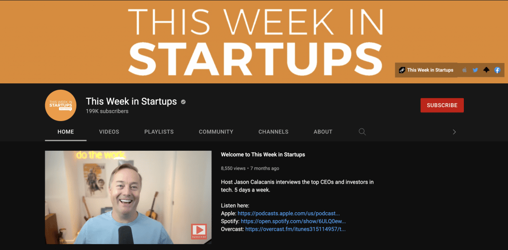 This week in startup youtube channel