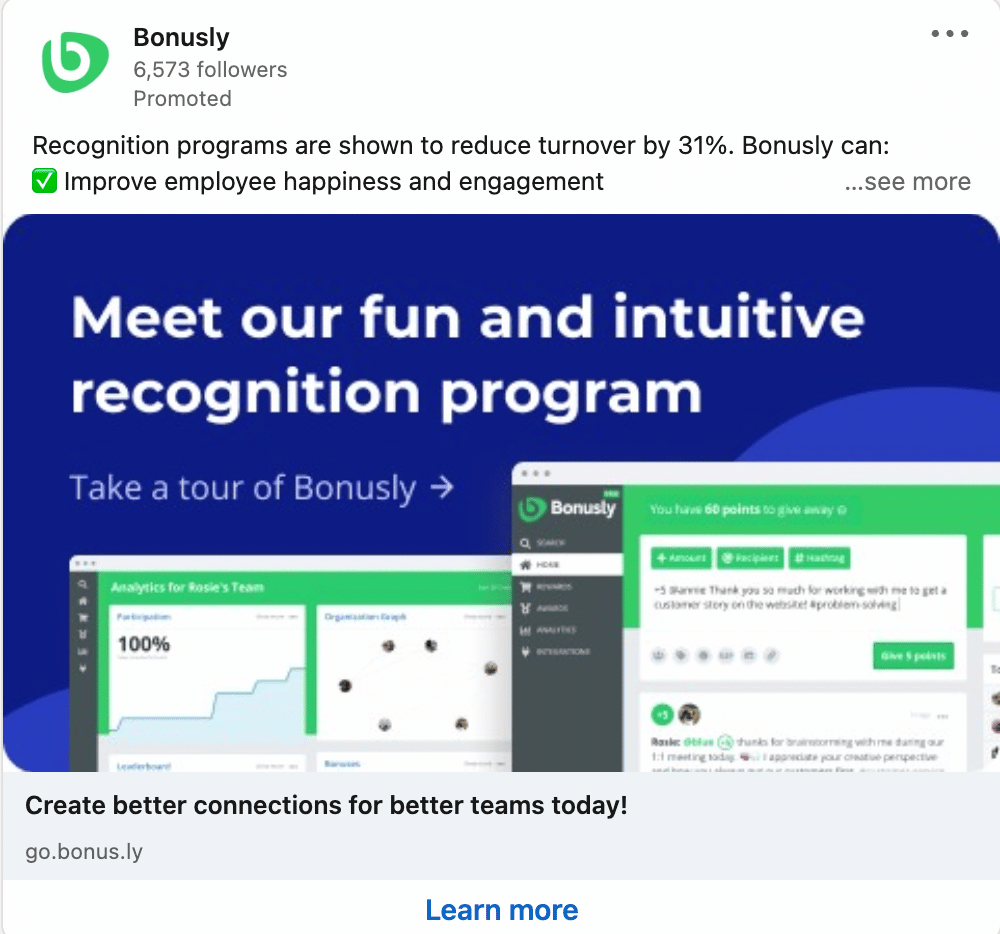 Bonusly LinkedIn Ads 3