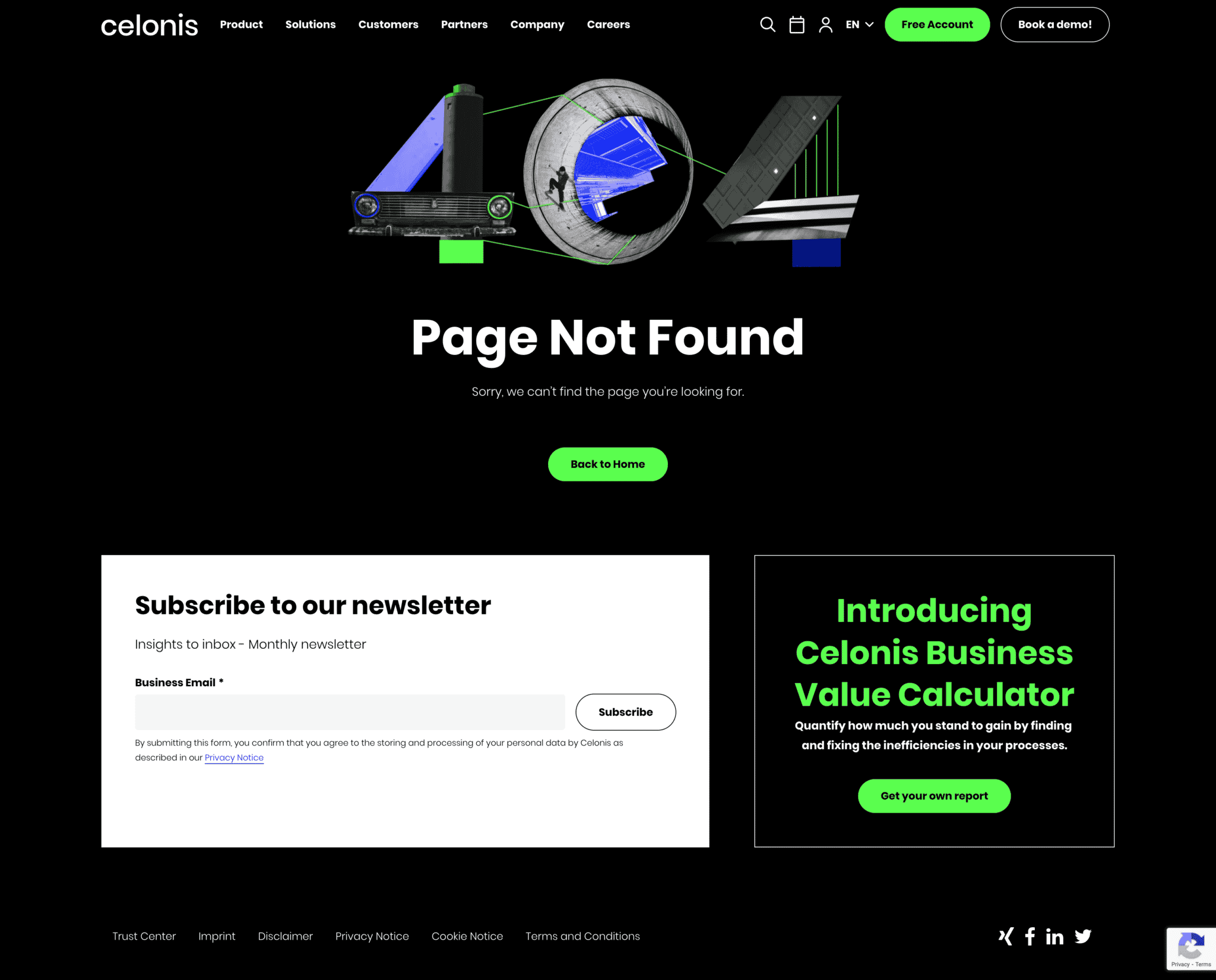 Celonis 404 Page Not Found