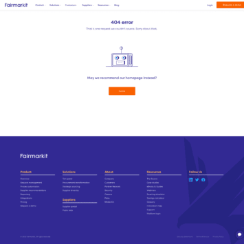 Fairmarkit 404 Page Not Found