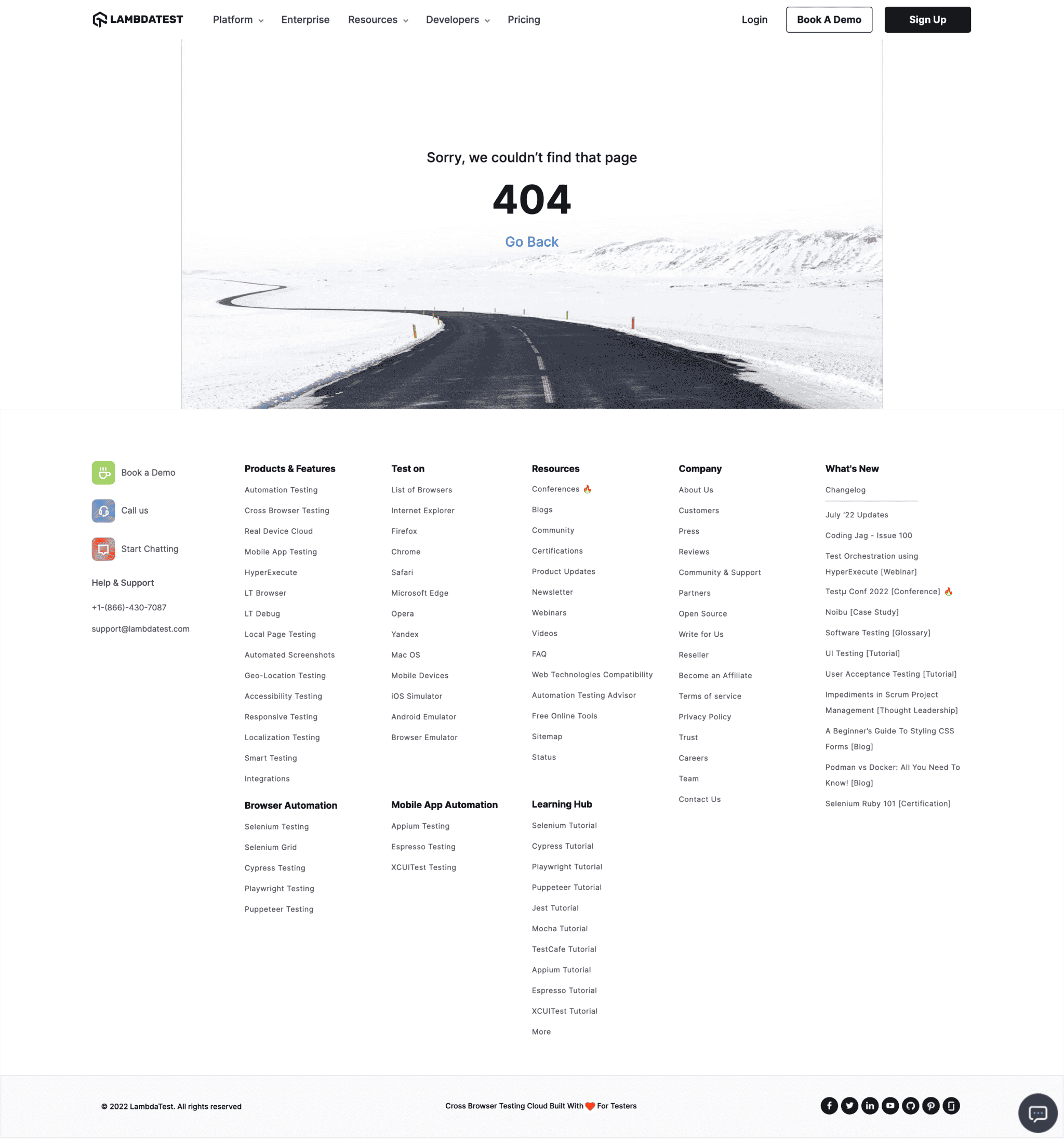 LambdaTest 404 Page Not Found