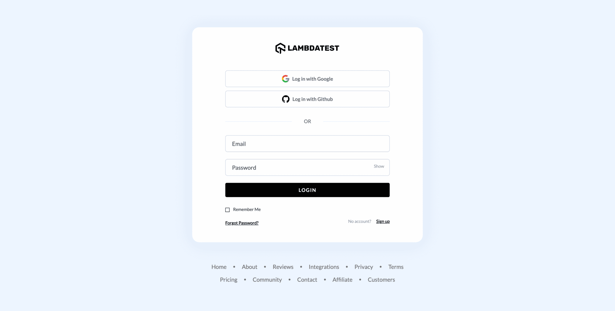 LambdaTest Login