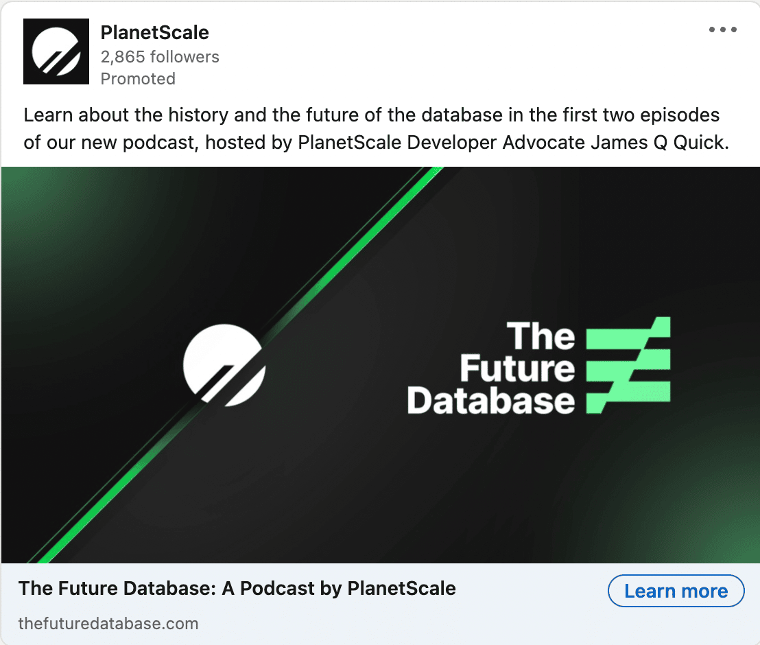 PlanetScale LinkedIn Ads 1