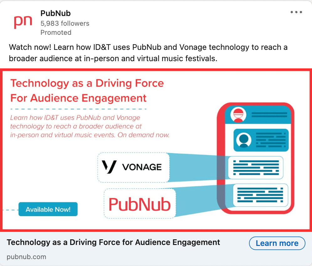 PubNub LinkedIn Ads