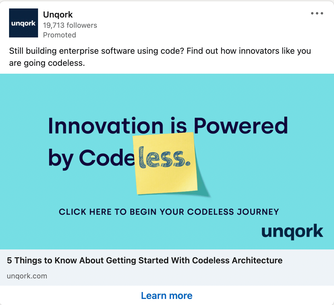 Unqork LinkedIn Ads 3