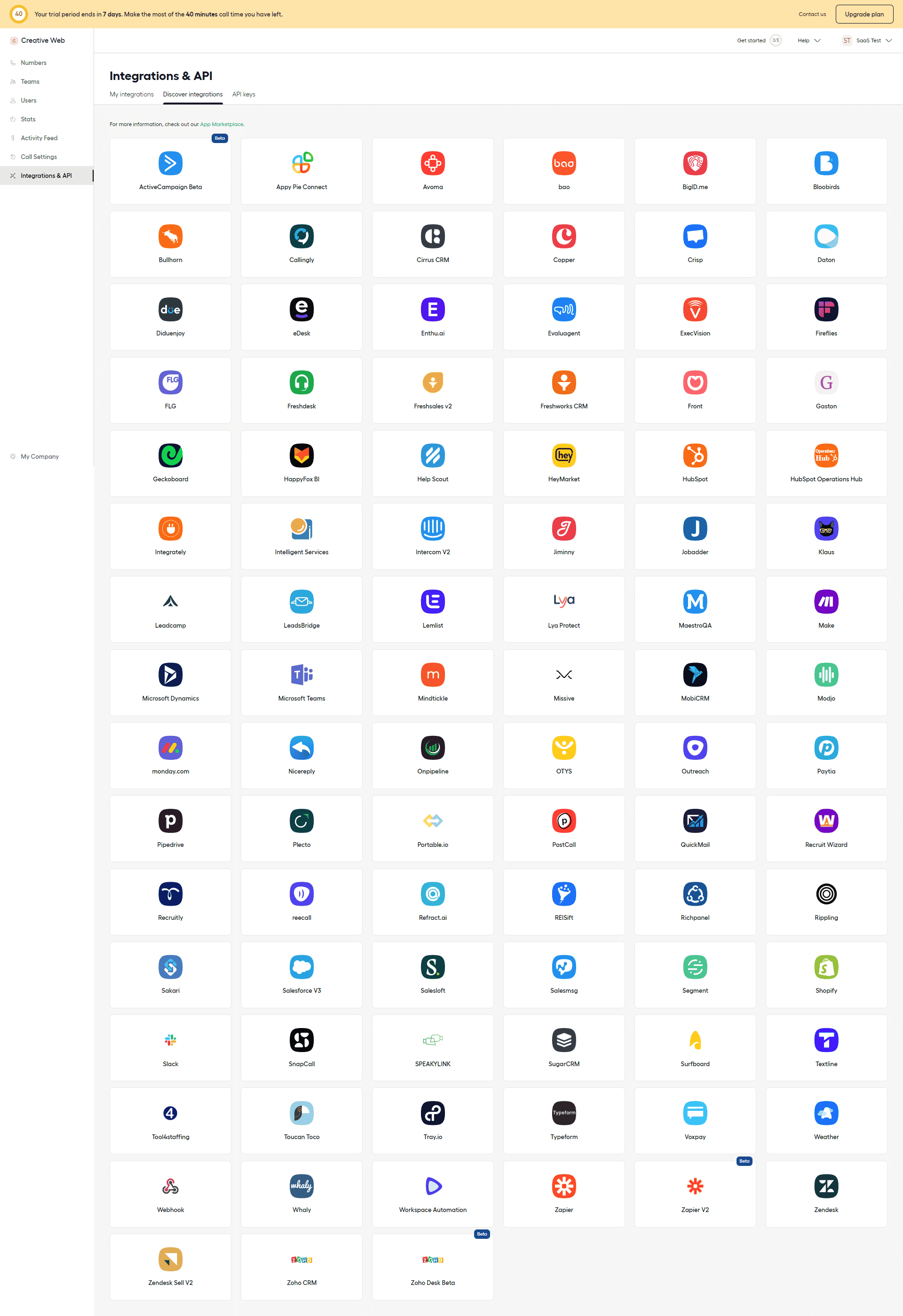 Aircall Third-Party Connection