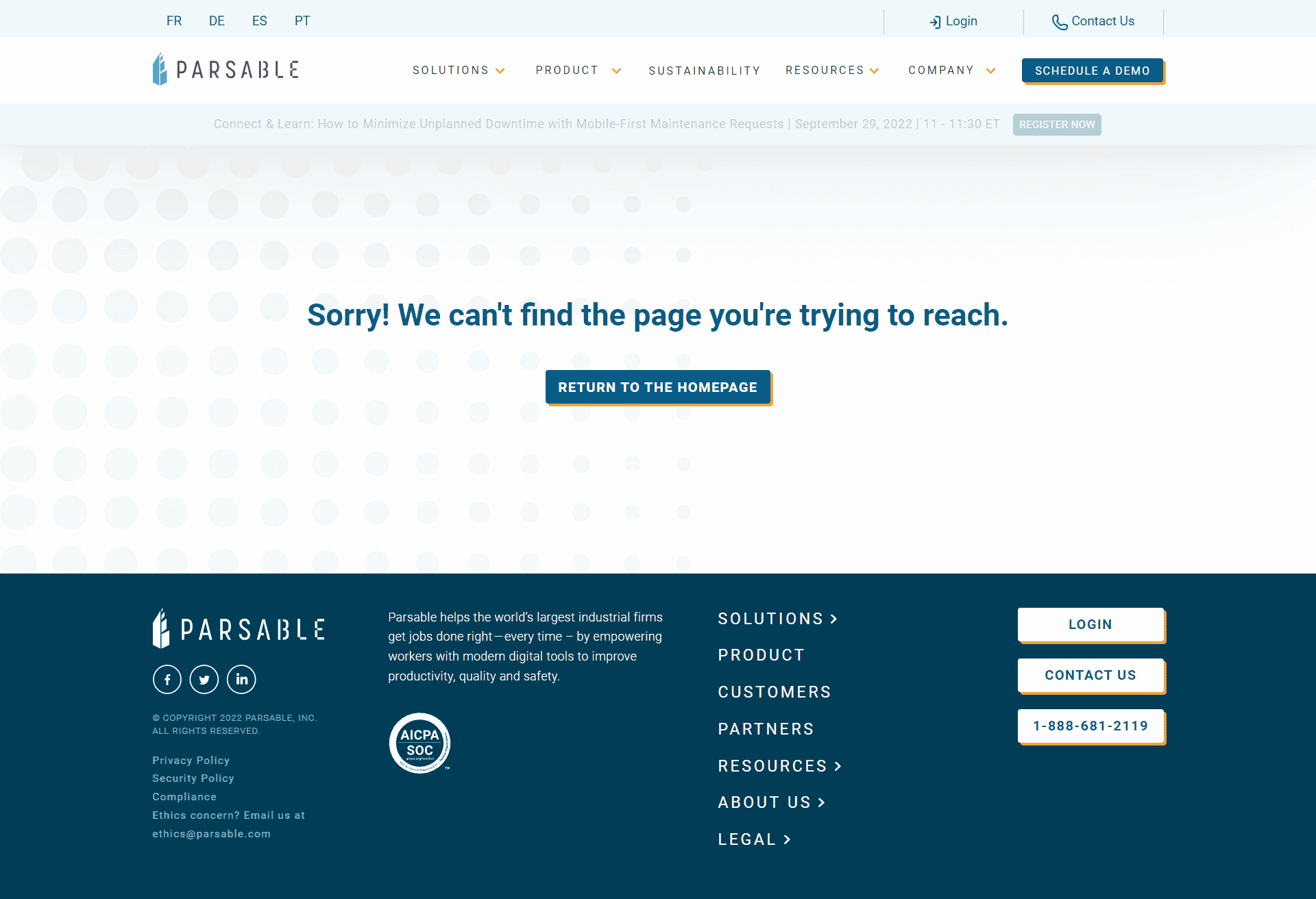 Parsable 404 Page Not Found