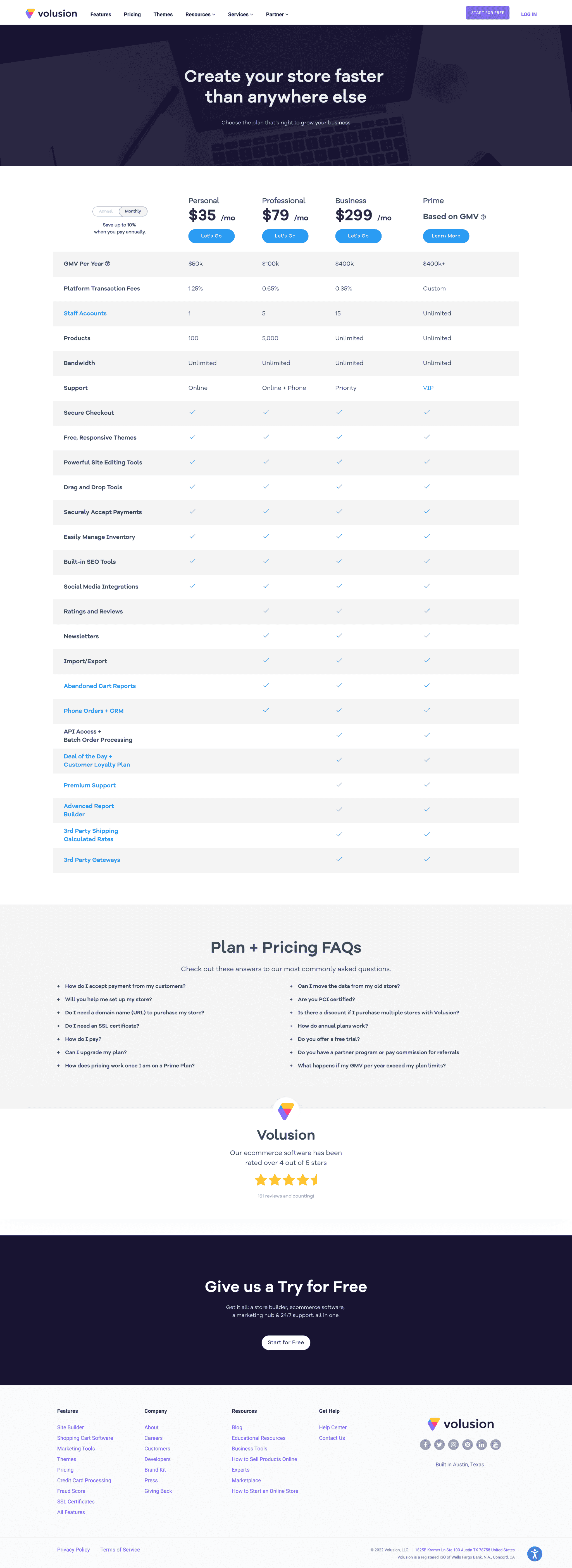 Volusion Pricing