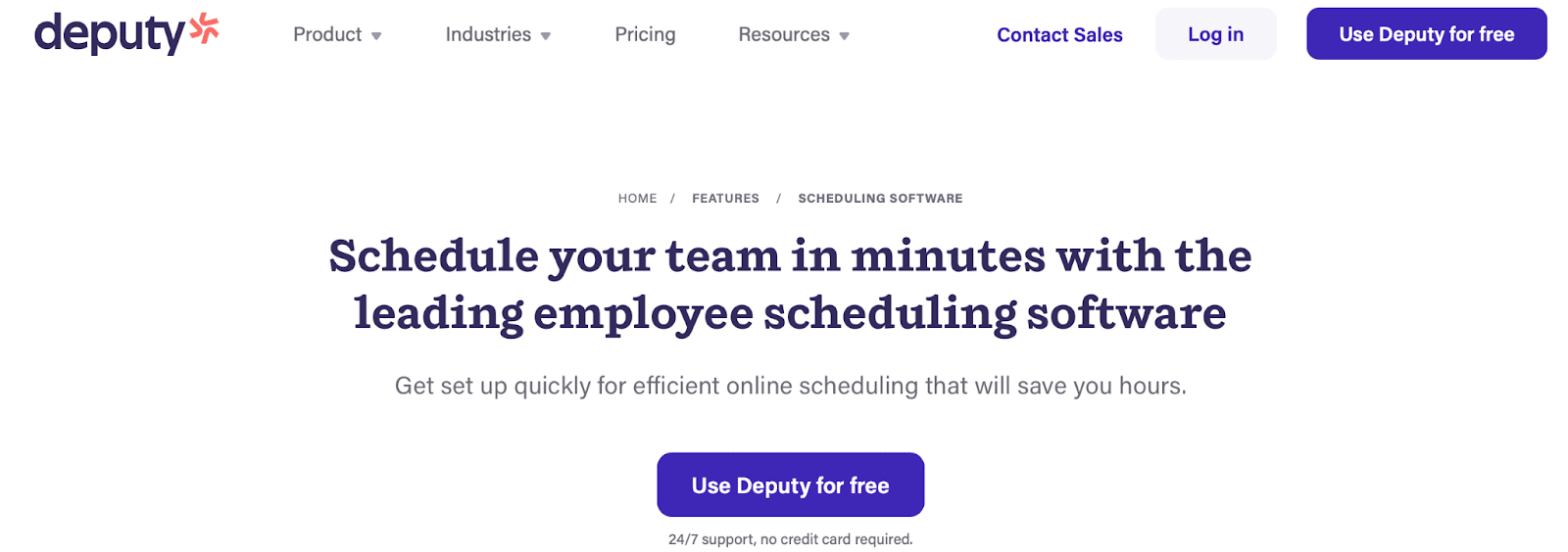 SaaS site homepage example