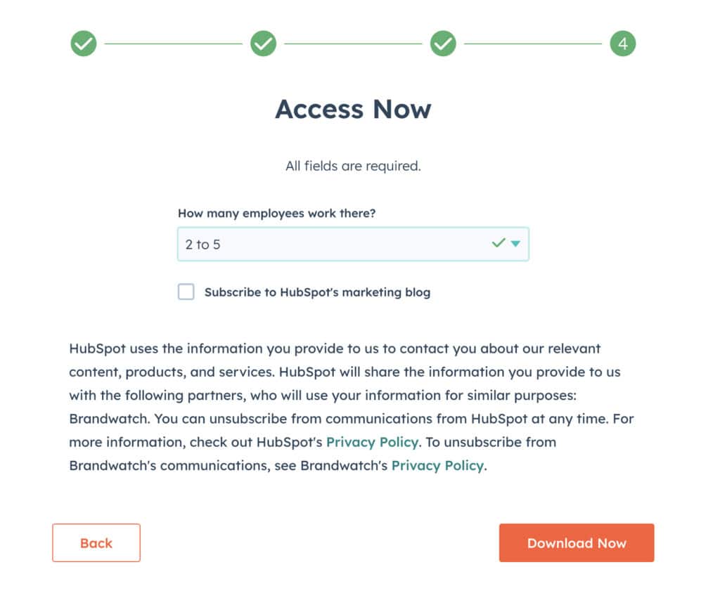 Lead Nurturing Examples - Form Progressive Profiling