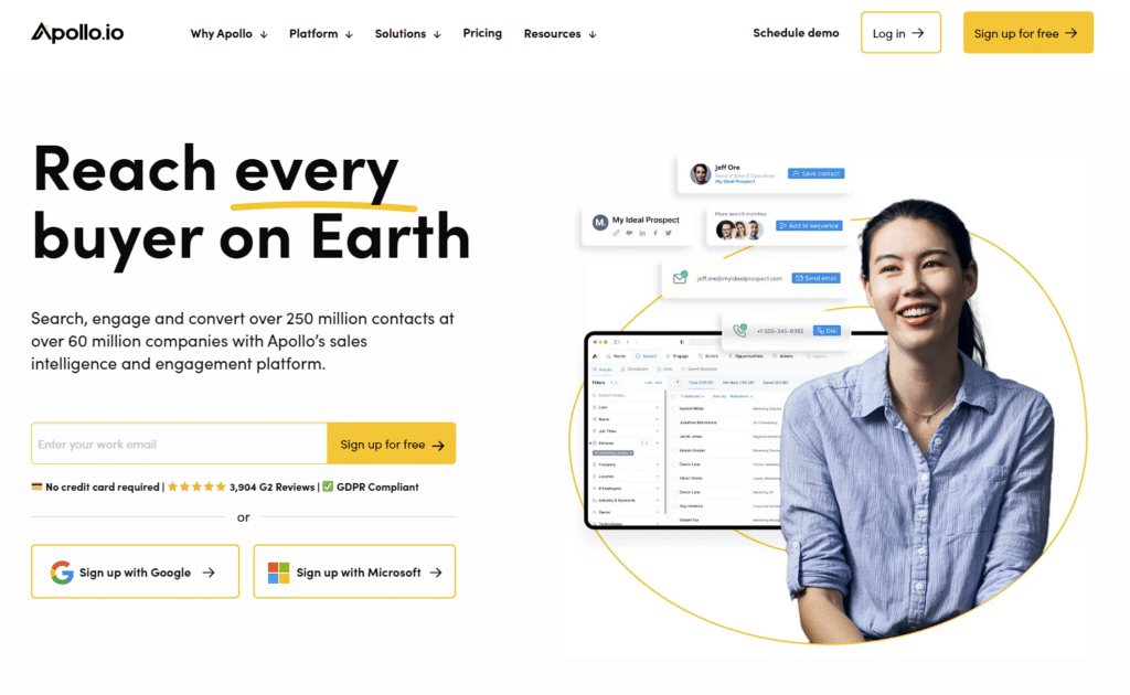 Appollo, suite of tools for lead generation