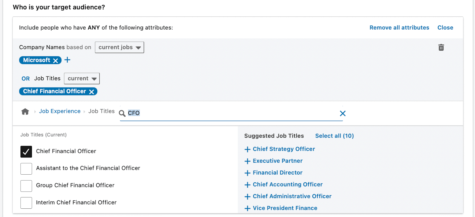 Linkedin Ads Job and Title targeting