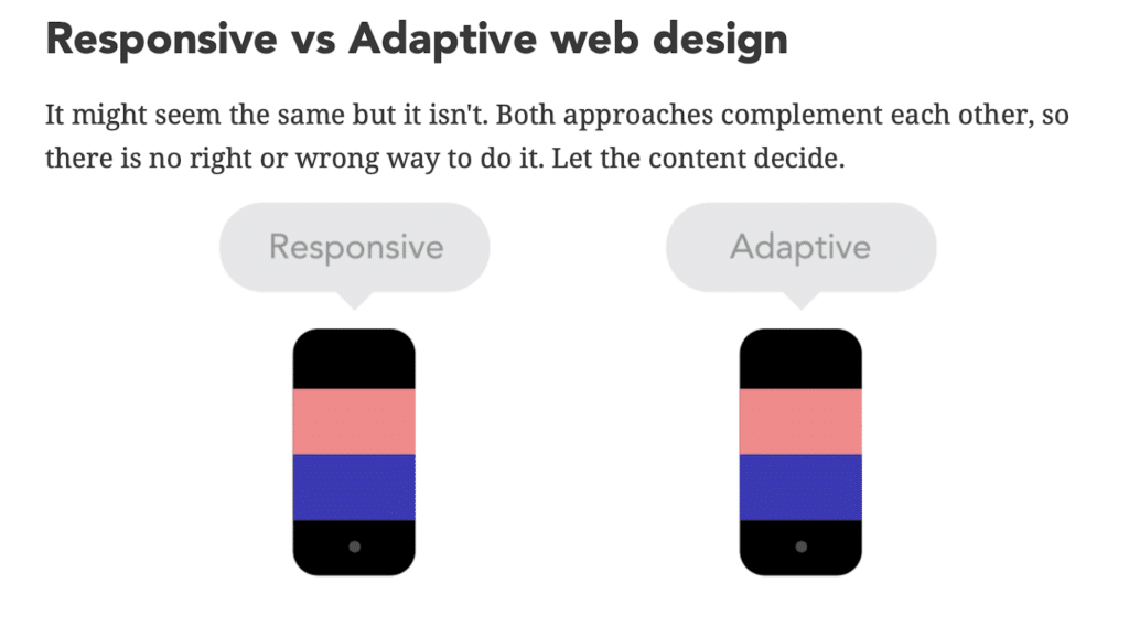 Responsive vs Adaptive web design