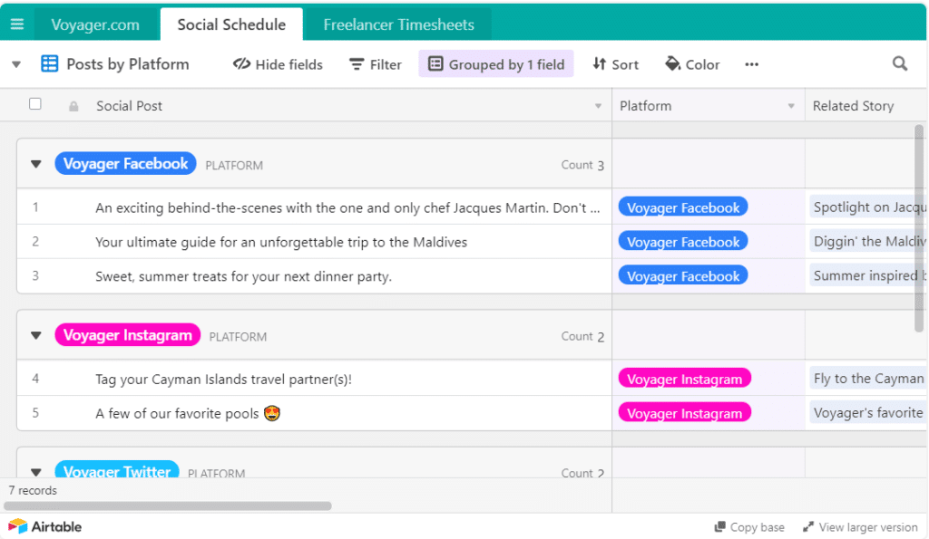 Airtable, content marketing tool