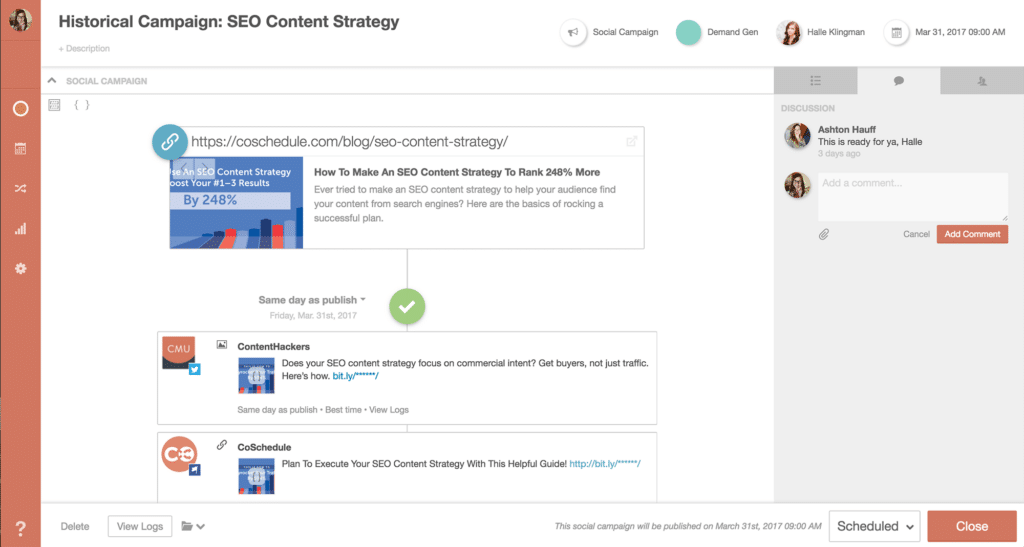 Coschedule, content marketing tool