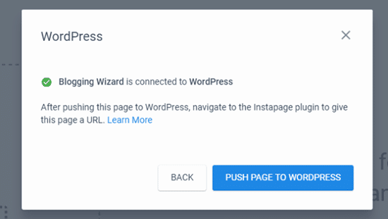 Instapage integration with WordPress