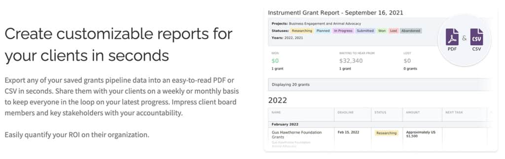 instrumentl product feature