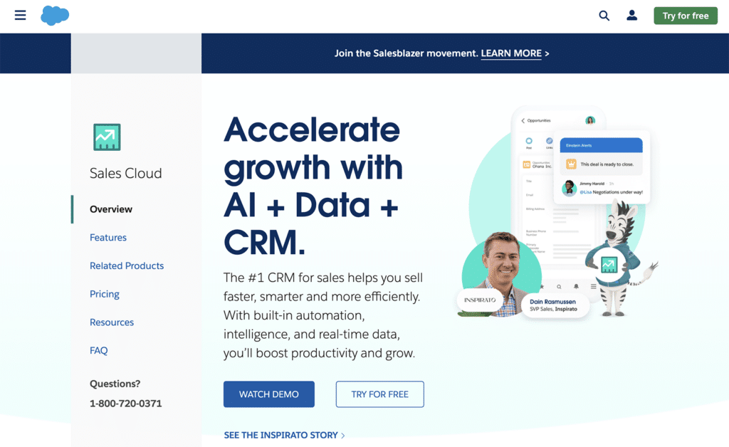 Salesforce Product Page