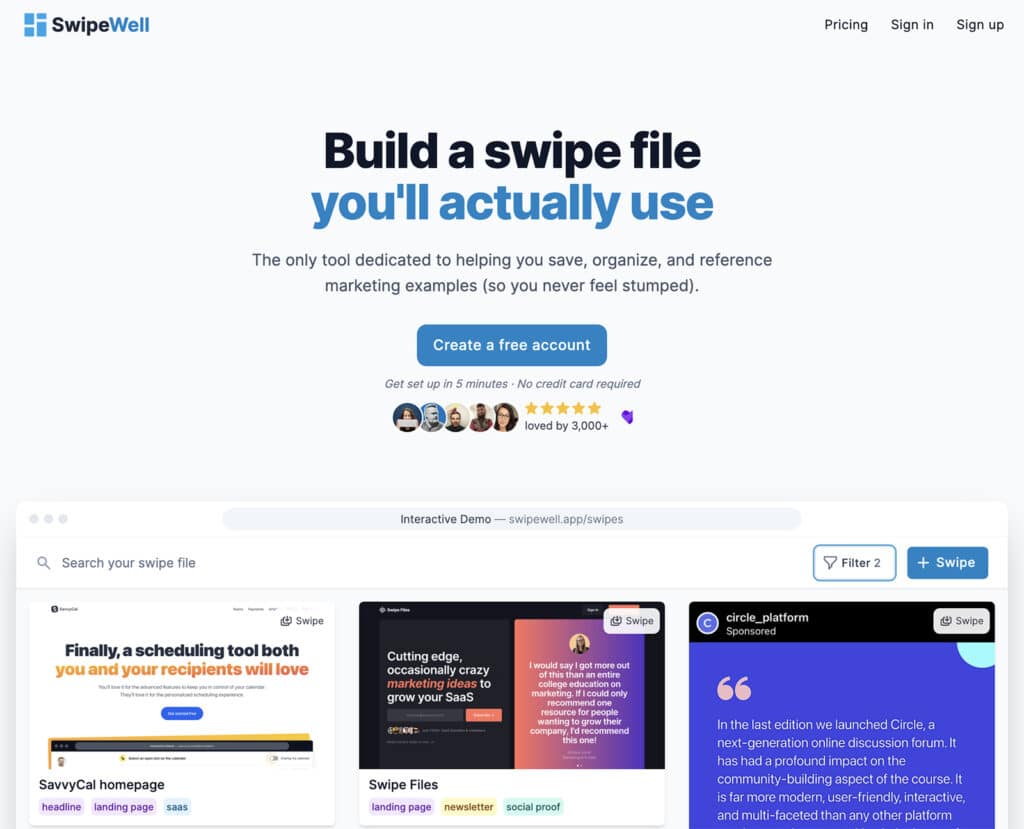 Swipewell product page