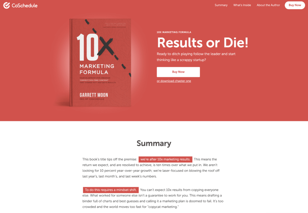 CoSchedule 10x Marketing Formula