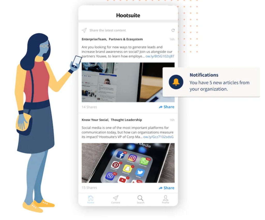 Hootuite, a social media marketing tool