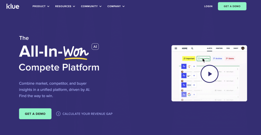 Klue Competitive Intelligence Platform