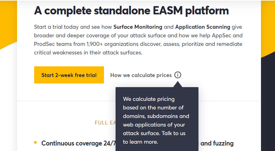 Detectify Pricing Page