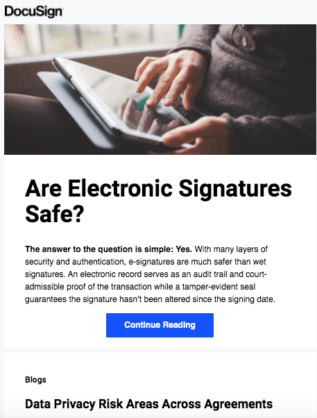 Docusign's Security Assurance Email