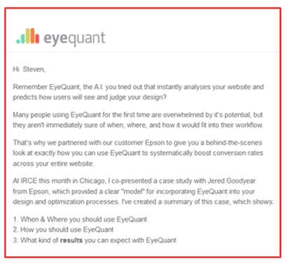 EyeQuant's Follow-Up Email